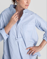 Sally Shirt in Light Blue Cotton PoplinSally Shirt