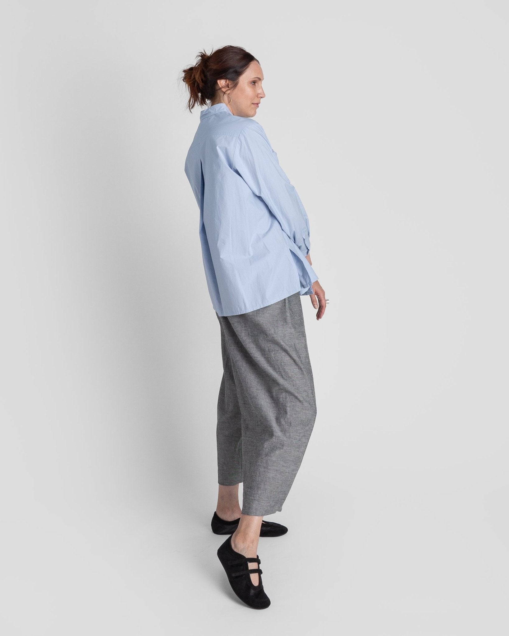Sally Shirt in Light Blue Cotton PoplinSally Shirt
