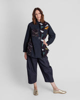 Sally Shirt in Vintage Japanese Dark Indigo Cotton Ikat MixSally Shirt