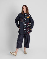 Sally Shirt in Vintage Japanese Dark Indigo Cotton Ikat MixSally Shirt