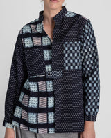 Sally Shirt in Vintage Japanese Indigo Cotton Ikat MixSally Shirt
