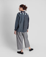 Sally Shirt in Vintage Japanese Indigo Cotton Ikat MixSally Shirt