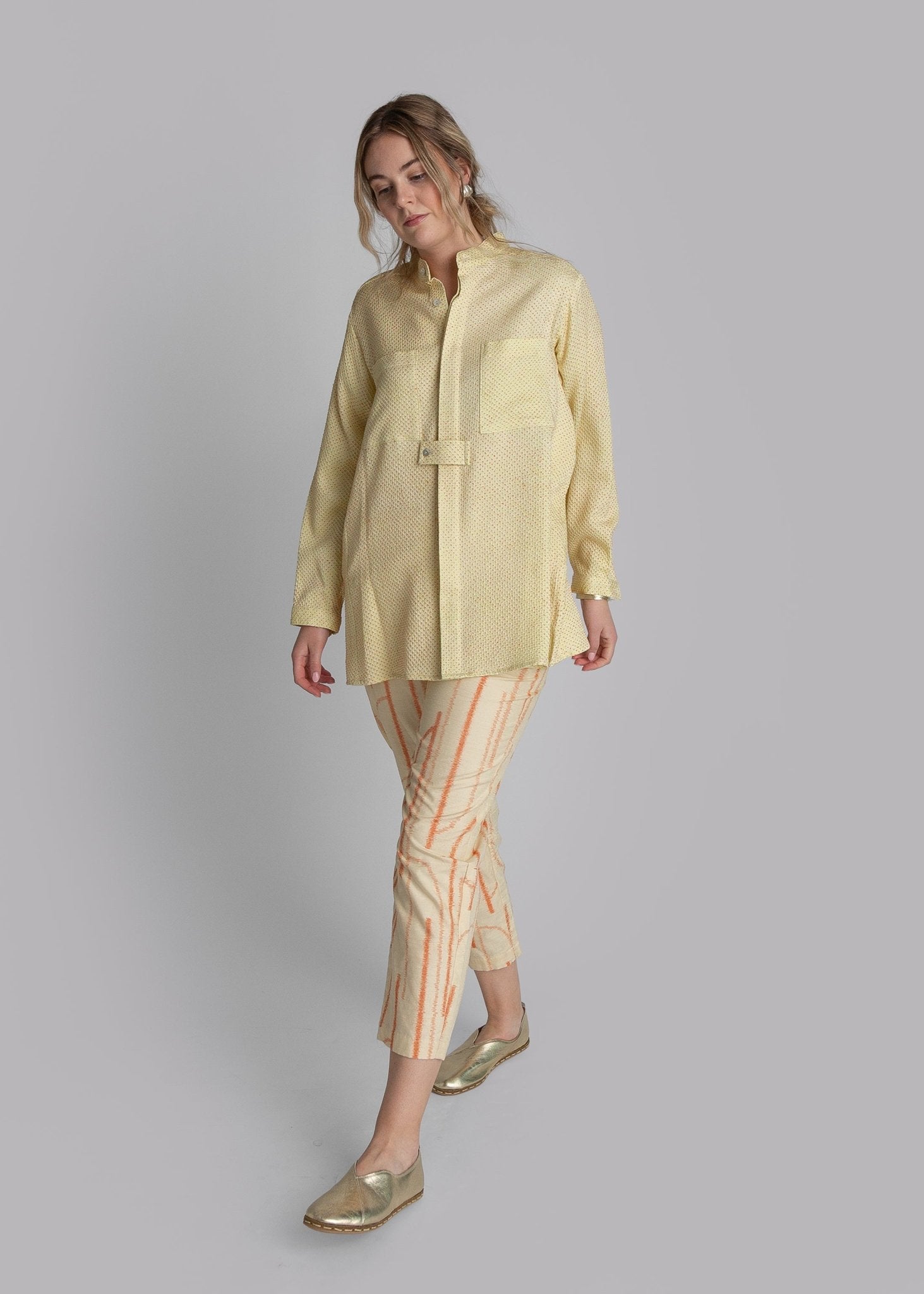 Sally Shirt in Vintage Japanese Silk Tie Dye