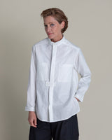 Sally Shirt in White Nuno "Crazy Stitches"Sally Shirt