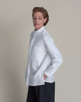 Sally Shirt in White Nuno "Crazy Stitches"Sally Shirt