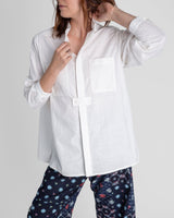 Sally Shirt in White Nuno "Crazy Stitches"Sally Shirt