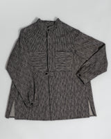 Sally Shirt in Black Cotton Seersucker Stripe
