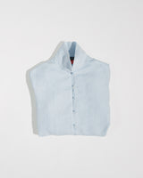 Long Shibori Shirt in Pale Blue Japanese Linen