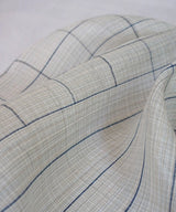 Silk Stole in Off - White and Indigo Stripes