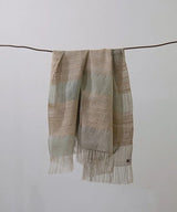 Silk Stole in Pale Green and Natural