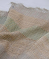 Silk Stole in Pale Green and Natural