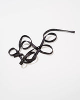 Skinny Ribbon Tie in Vintage Japanese Black and White Printed Silk No.100Skinny Ribbons