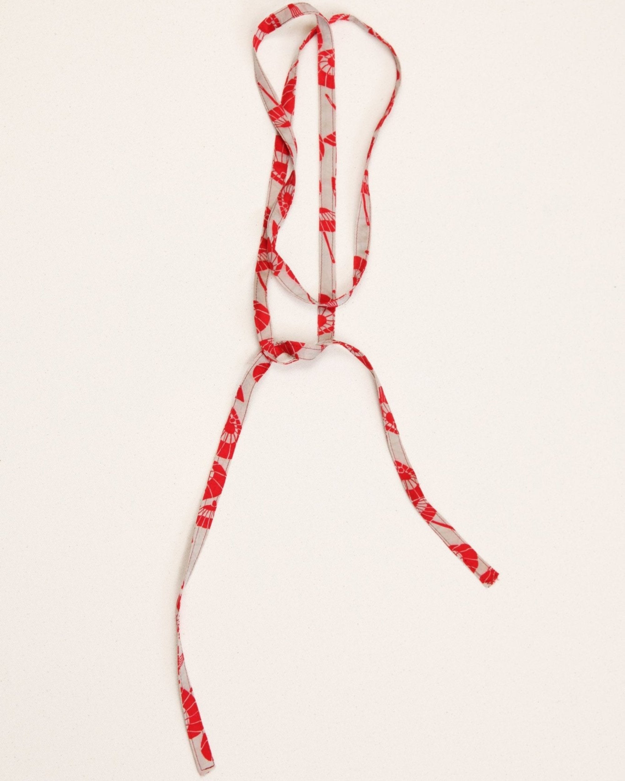 Skinny Ribbon Tie in Vintage Japanese Parasol Print