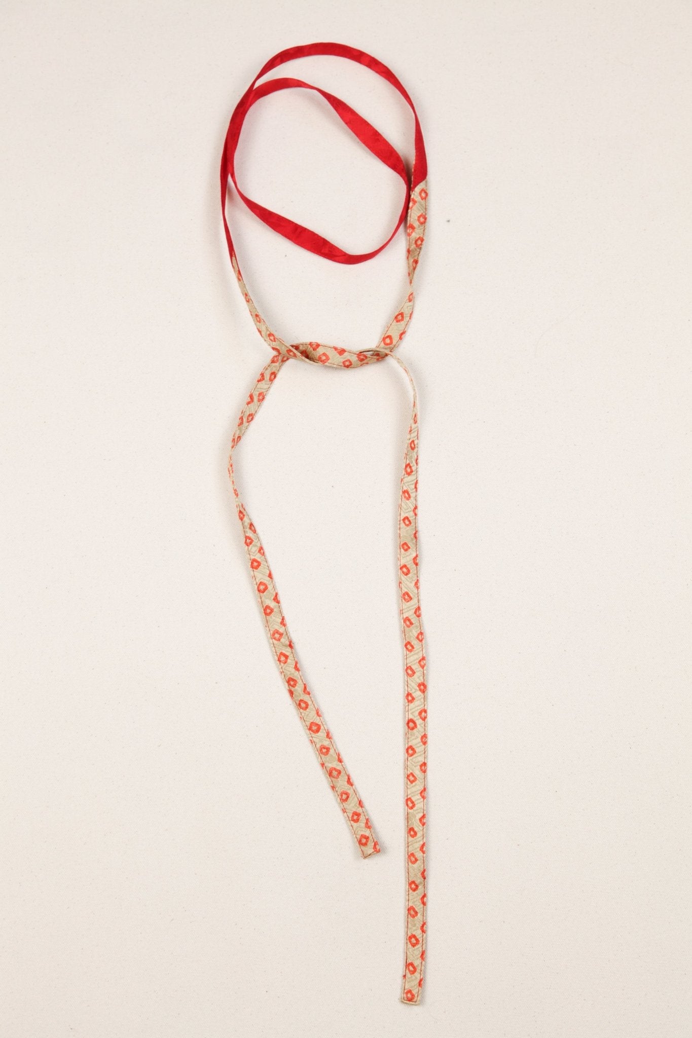 Skinny Ribbon Tie in Vintage Japanese Silk Mix. No.52