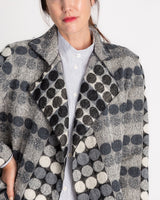 Slim Sweater Jacket in Black and Gray Nuno "Maru Maru" WoolSweater Jackets
