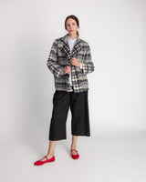 Slim Sweater Jacket in Black and Gray Nuno "Maru Maru" WoolSweater Jackets