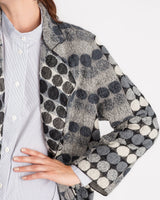 Slim Sweater Jacket in Black and Gray Nuno "Maru Maru" WoolSweater Jackets