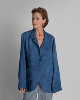 Slouchy Christina Jacket in Floral Indigo Damask LinenChristina Jackets