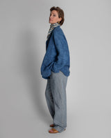 Slouchy Christina Jacket in Floral Indigo Damask LinenChristina Jackets