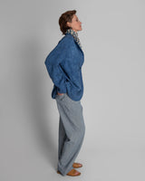 Slouchy Christina Jacket in Floral Indigo Damask LinenChristina Jackets