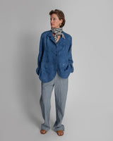 Slouchy Christina Jacket in Floral Indigo Damask LinenChristina Jackets