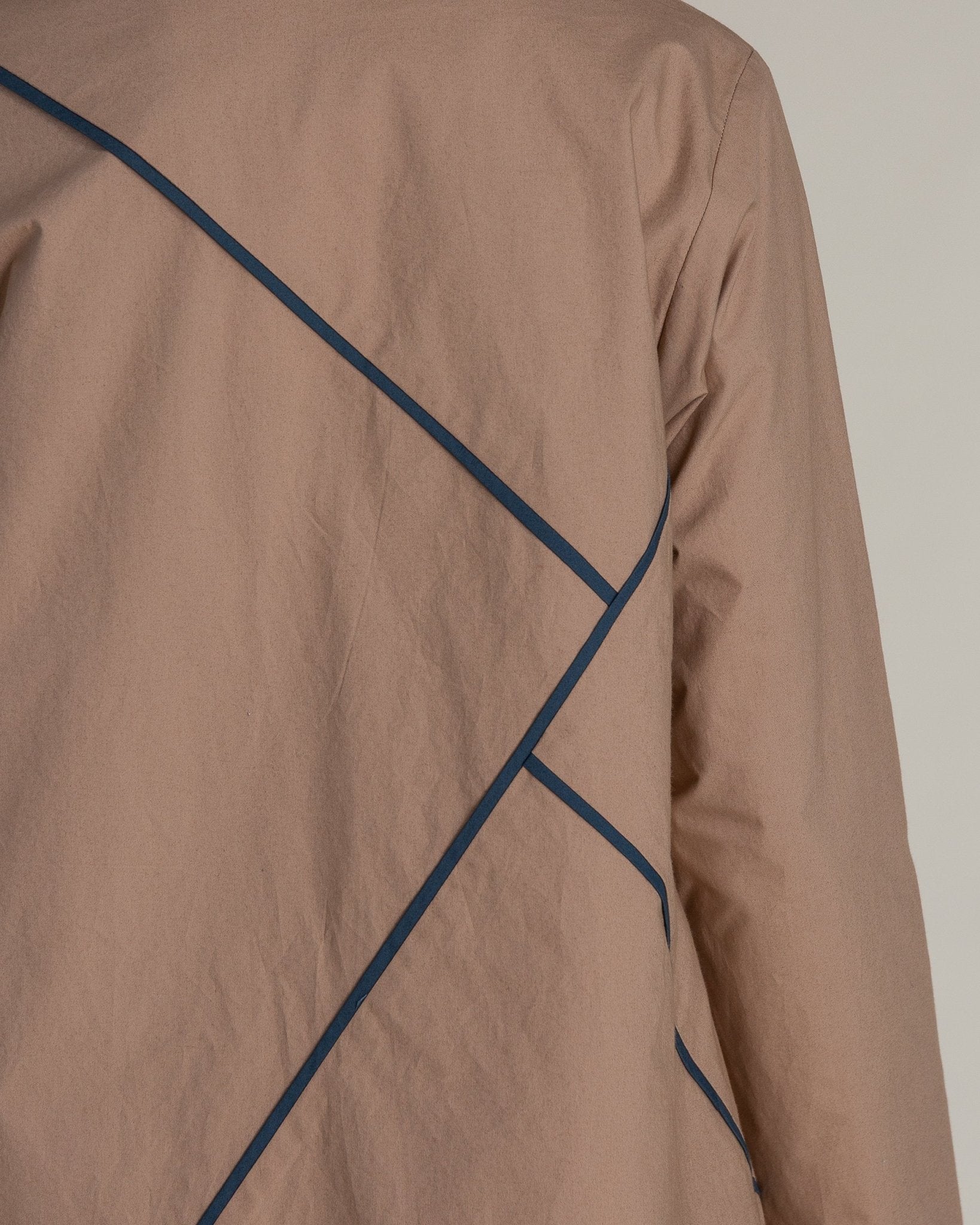 Slouchy Christina Jacket in Khaki Cotton Poplin with Slate PipingChristina Jackets