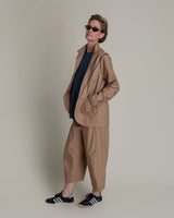 Slouchy Christina Jacket in Khaki Cotton Poplin with Slate PipingChristina Jackets