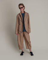 Slouchy Christina Jacket in Khaki Cotton Poplin with Slate PipingChristina Jackets