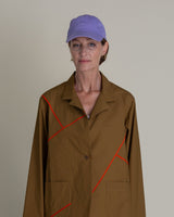 Slouchy Christina Jacket in Tobacco Cotton Poplin with Persimmon PipingChristina Jackets