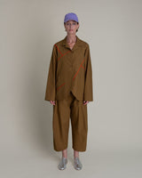 Slouchy Christina Jacket in Tobacco Cotton Poplin with Persimmon PipingChristina Jackets