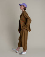 Slouchy Christina Jacket in Tobacco Cotton Poplin with Persimmon PipingChristina Jackets