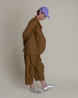 Slouchy Christina Jacket in Tobacco Cotton Poplin with Persimmon PipingChristina Jackets