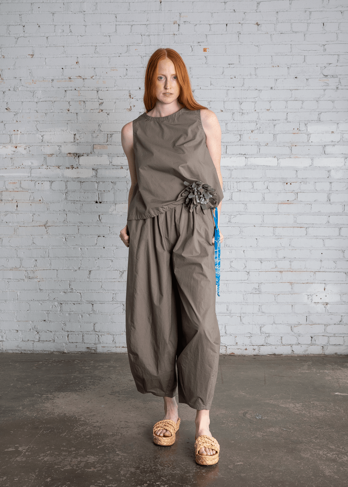 Poplin Drawstring Top