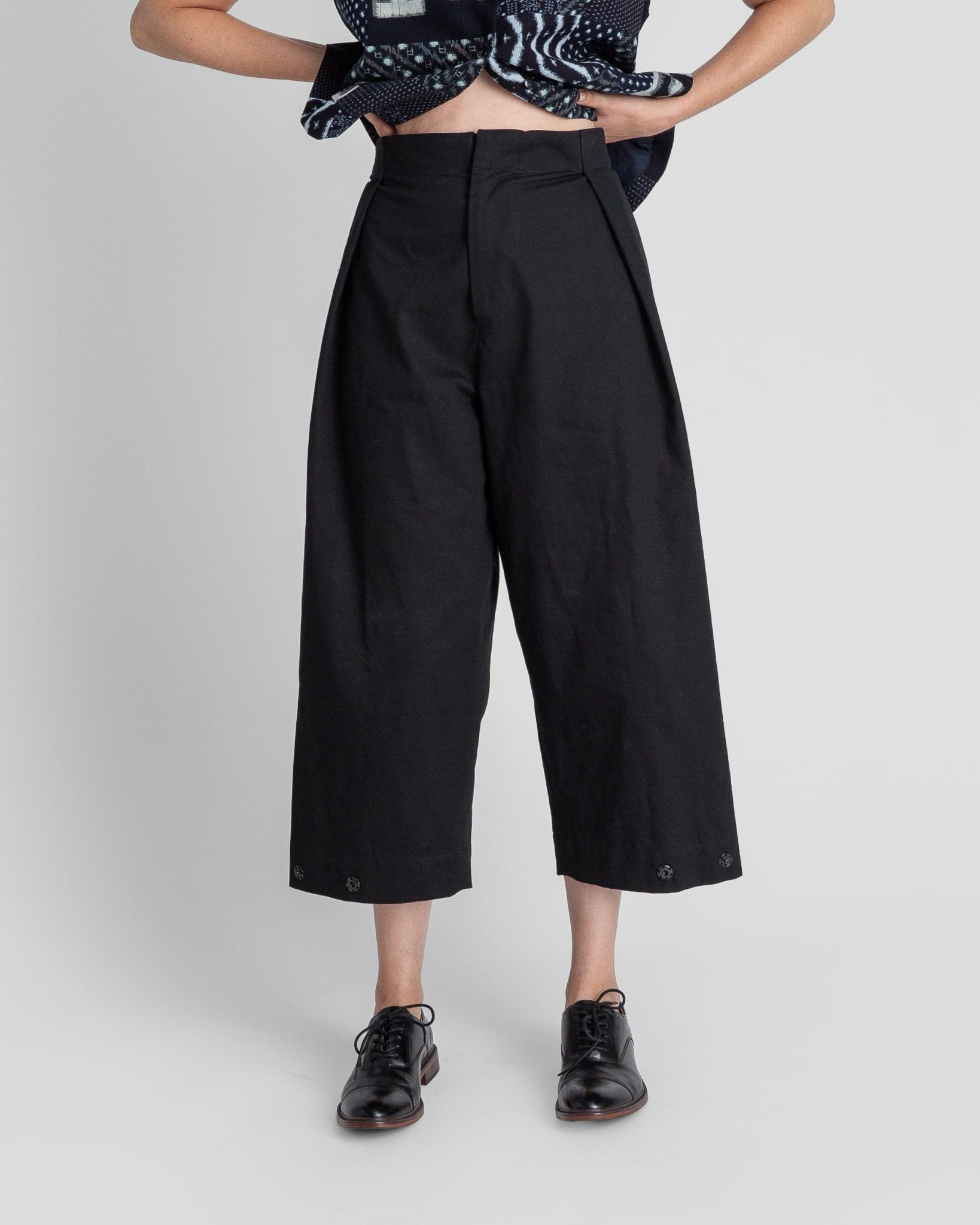 Snap Pant in Black Cotton TwillSnap Pants