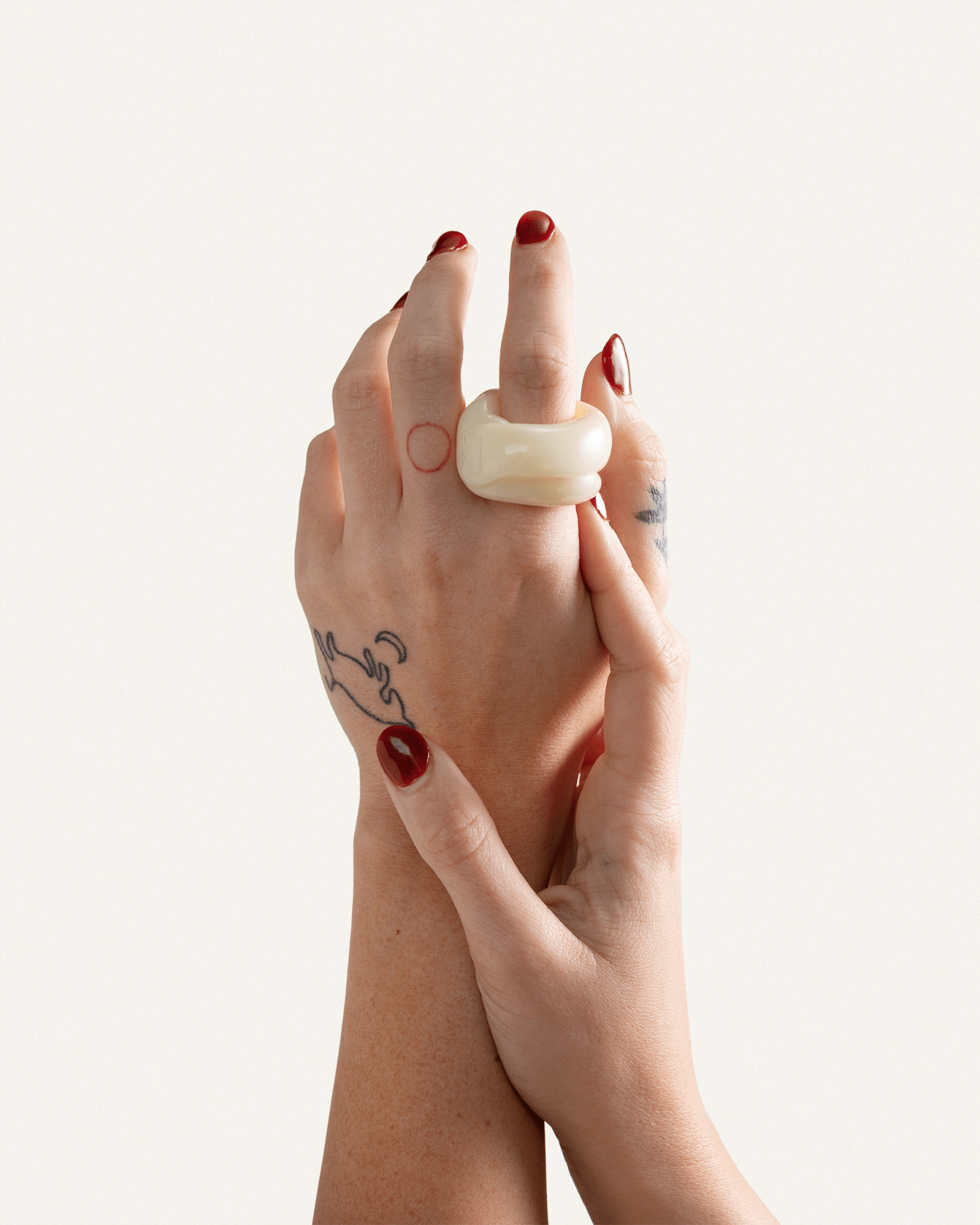 'Spilled Milk' Crystal RingRings