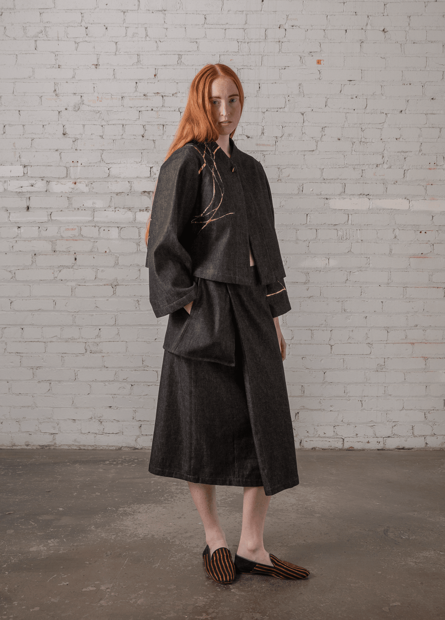 Sprite Jacket in Denim with Kintsugi