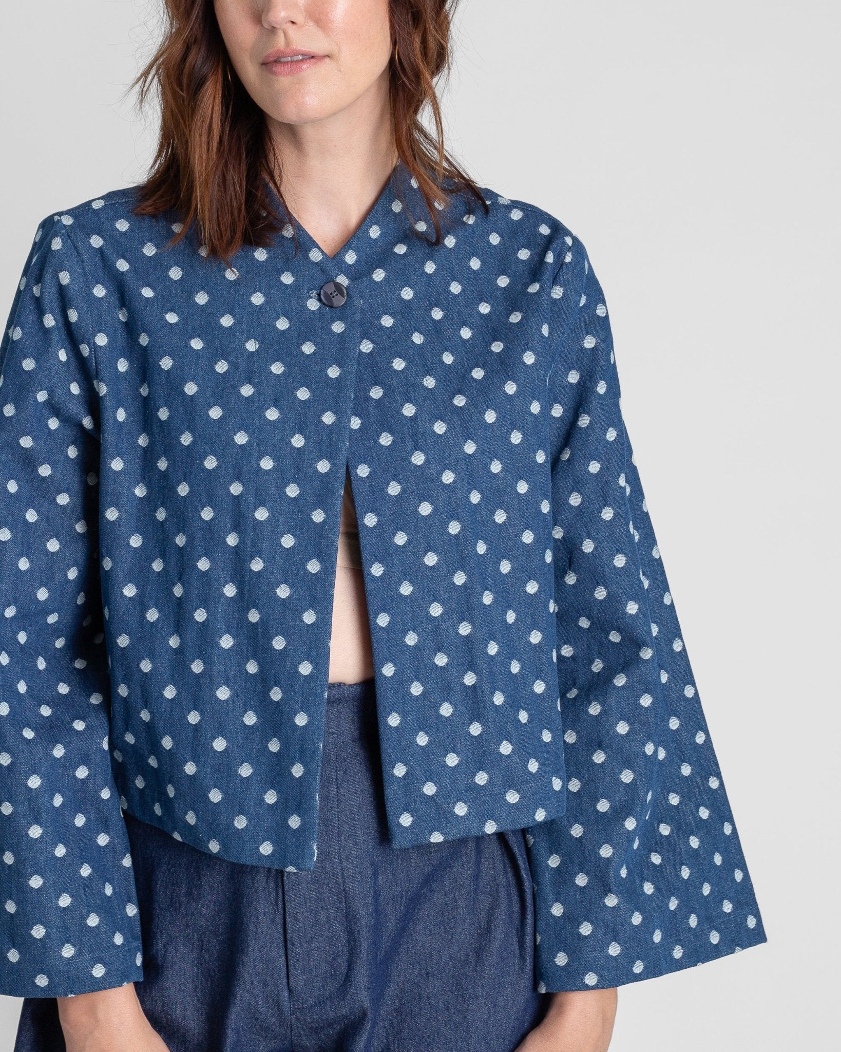 Sprite Jacket in Dotted Cotton DenimCropped Jackets