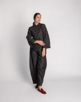 Sprite Jacket in Nuno Black "Cracked Denim"Cropped Jackets