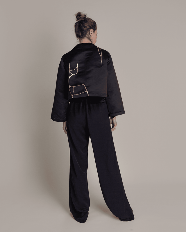 Sprite Jacket in Vintage Satin with Kintsugi | ASIATICA