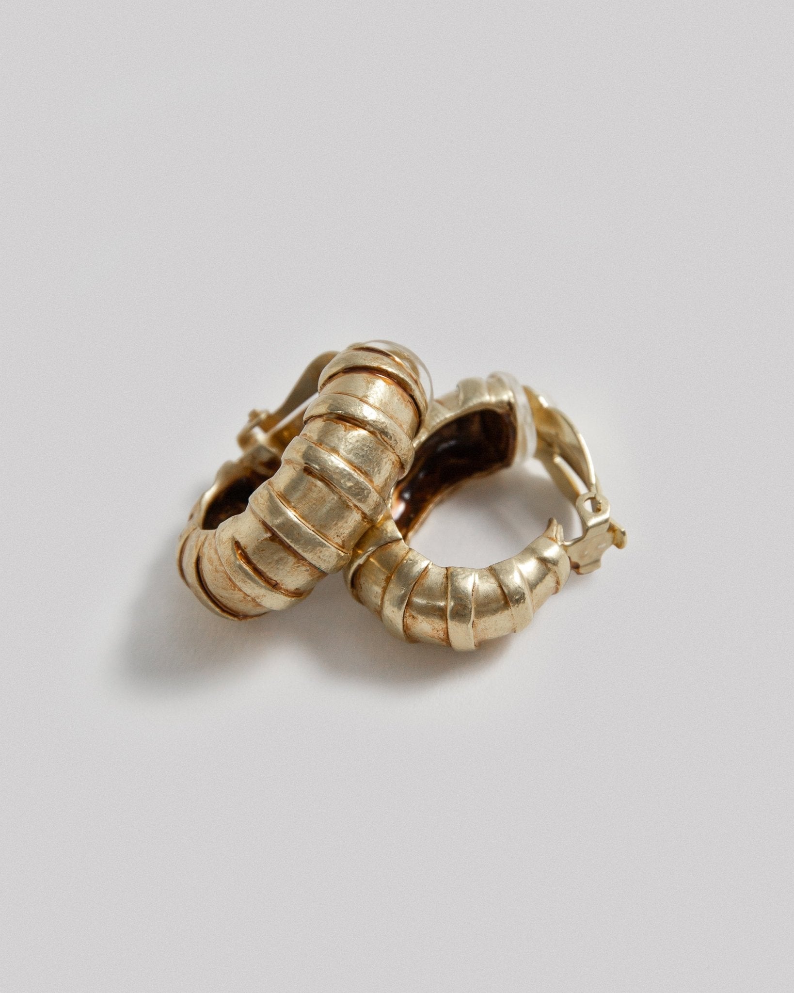 Steve Vaubel Gold Plated Banded Wrapped Hoop EarringsClip - On Earrings