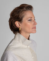 Steve Vaubel Gold Plated Banded Wrapped Hoop EarringsClip - On Earrings