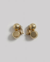 Steve Vaubel Vermeil Earrings with Twin OrbsClip - On