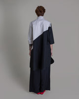 Summer Dress in Dove and Black Pieced Cotton PoplinSummer Dress