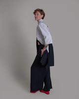Summer Dress in Dove and Black Pieced Cotton PoplinSummer Dress