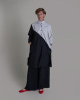 Summer Dress in Dove and Black Pieced Cotton PoplinSummer Dress