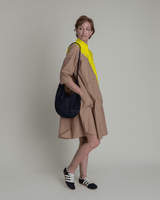 Summer Dress in Electric Yellow and Khaki Pieced Cotton PoplinSummer Dress