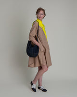 Summer Dress in Electric Yellow and Khaki Pieced Cotton PoplinSummer Dress
