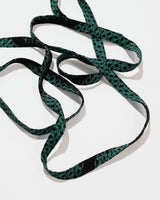 Skinny Ribbon Tie in Vintage Black and Teal Tie-dyedJapanese Silk No.102