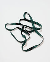 Skinny Ribbon Tie in Vintage Black and Teal Tie-dyedJapanese Silk No.102
