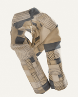 Temple Jacket in Beige and Deep Ocean Blue Vintage Japanese Linen MixPieced & Patchwork